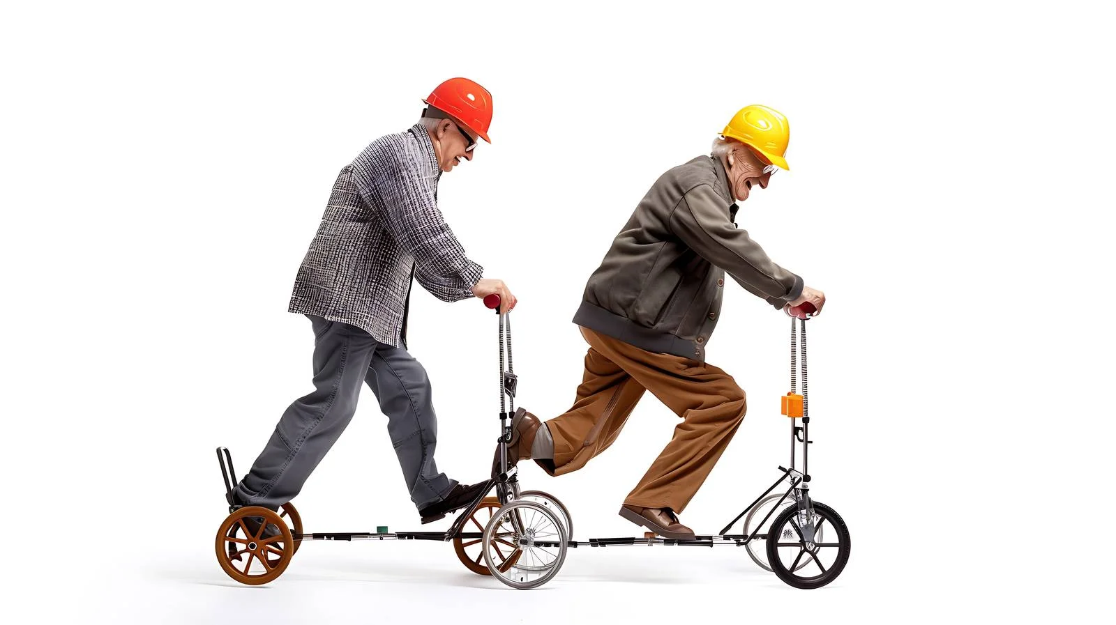 Competitive Friends in Safety Helmets — free download from Dotvec