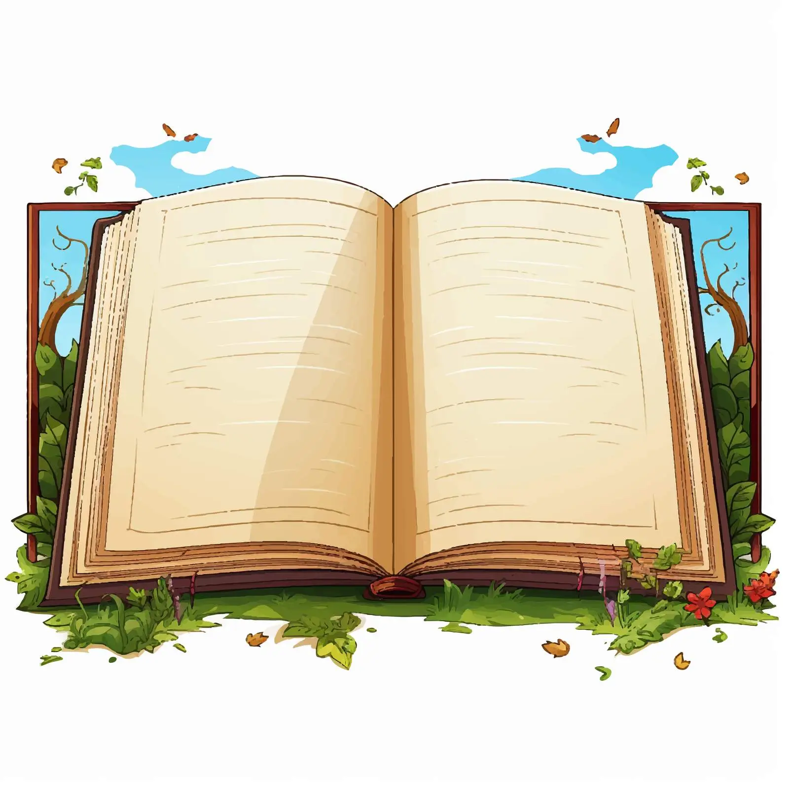 Two Open Books with Blank Pages Vector Art — free download from Dotvec