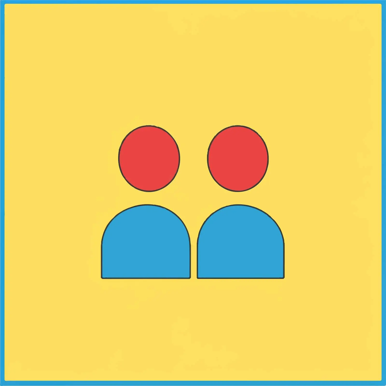 Two People Icon Isolated on Colorful Background — free download from Dotvec