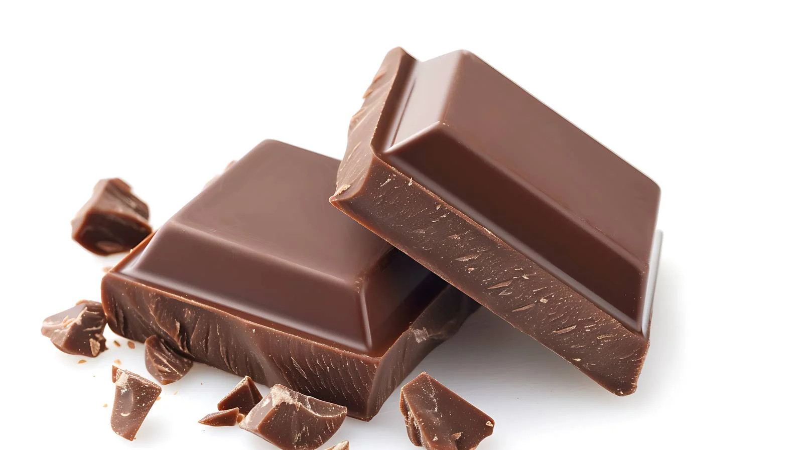 Pair of Chocolate Pieces on White Background — free download from Dotvec
