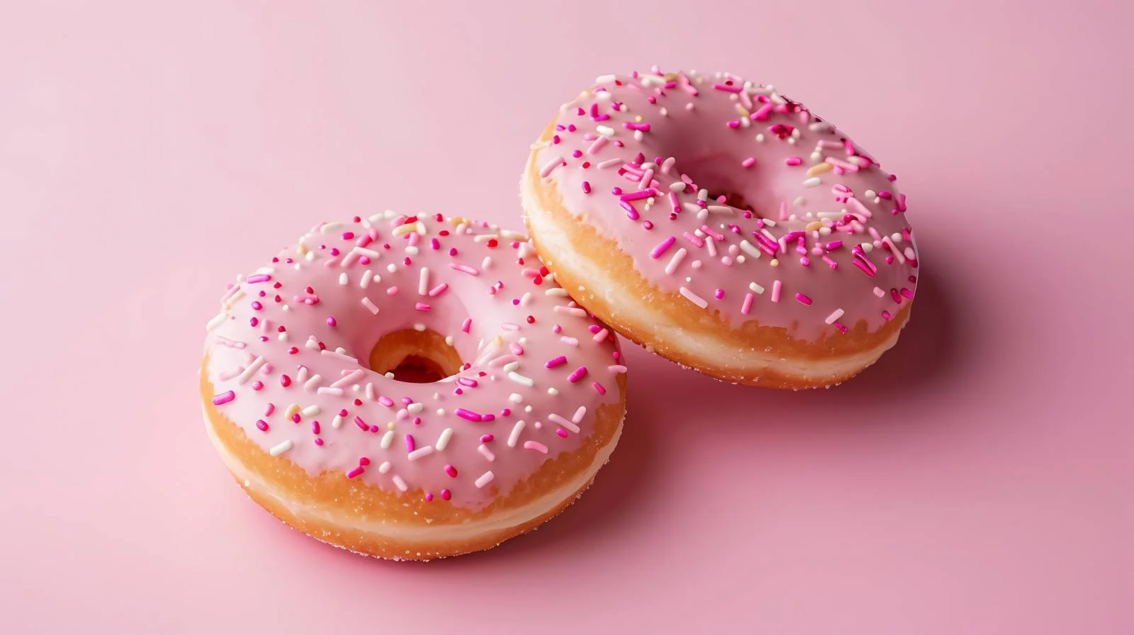 Pink Sweet Donuts on Bright Background — free download from Dotvec