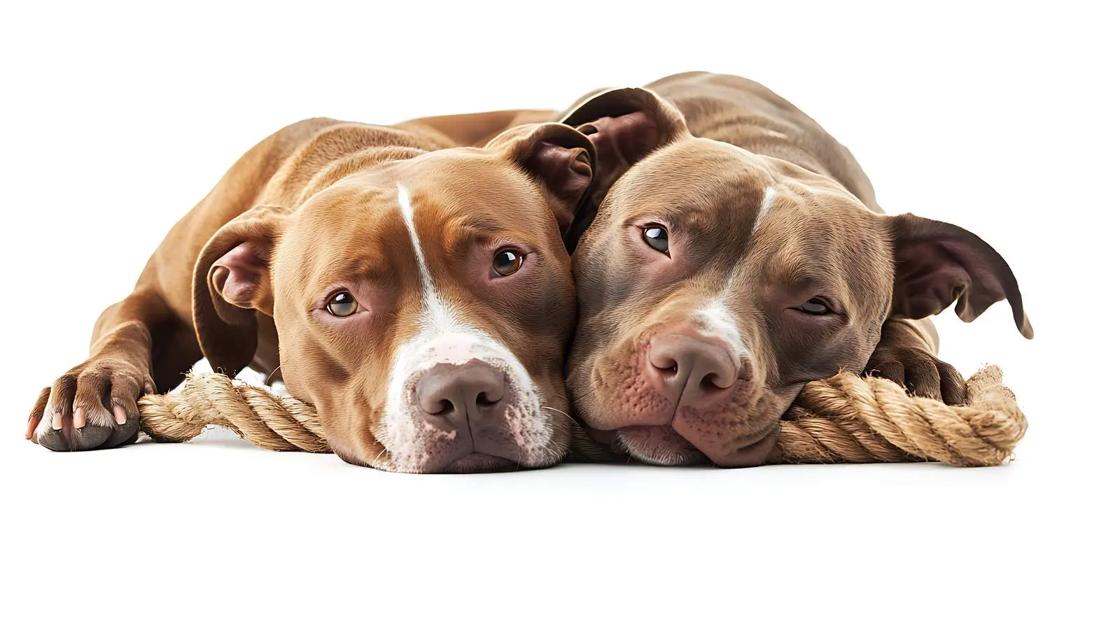 Two Pit Bulls Playing with a Rope Toy — free download from Dotvec