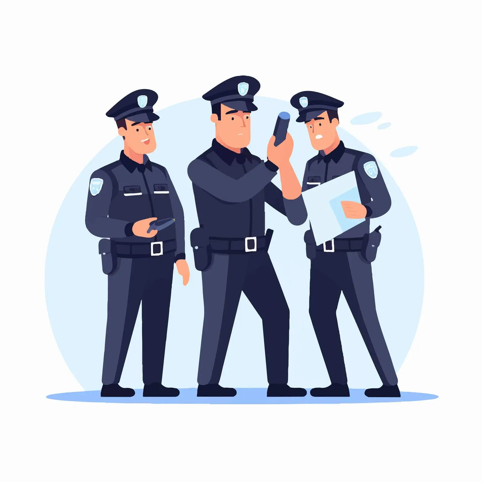 Policemen Detaining Male Suspect in Uniform — free download from Dotvec