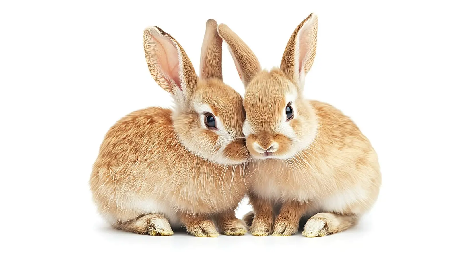 Two Rabbits Sitting Together Side View — free download from Dotvec