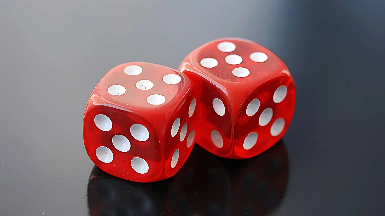 Red Dice on Black Table — free download from Dotvec