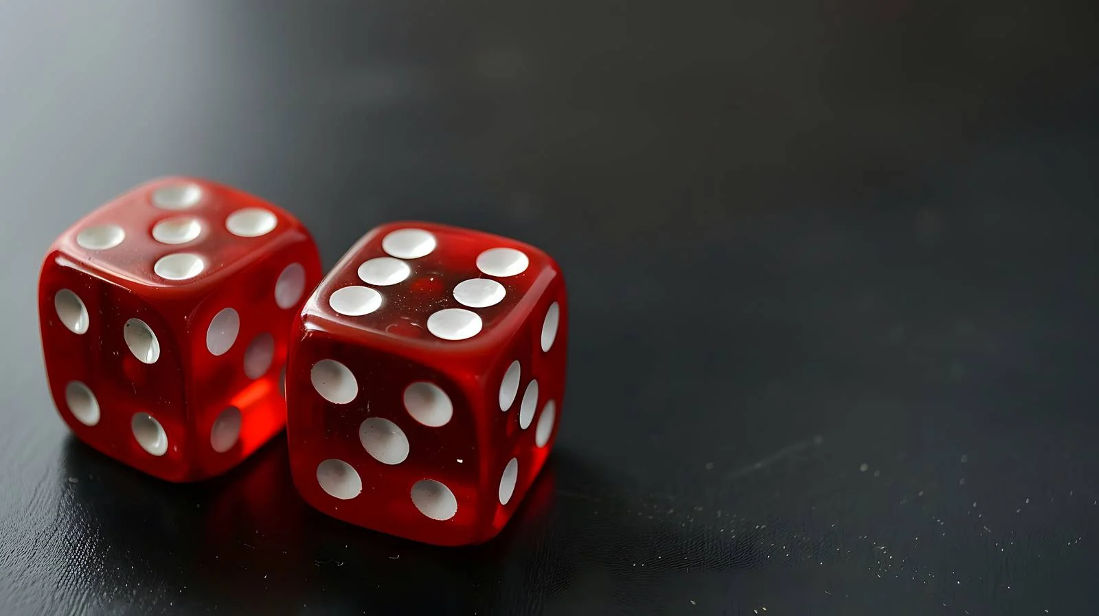 Red Dices on Black Table — free download from Dotvec
