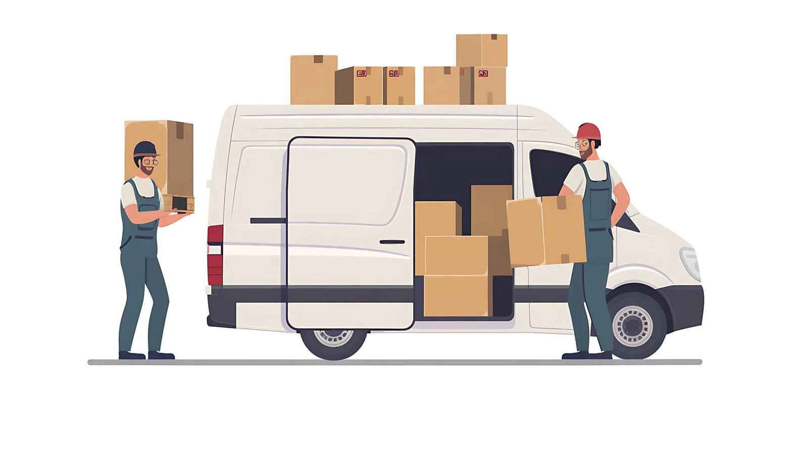Professional Moving Workers Loading Boxes — free download from Dotvec