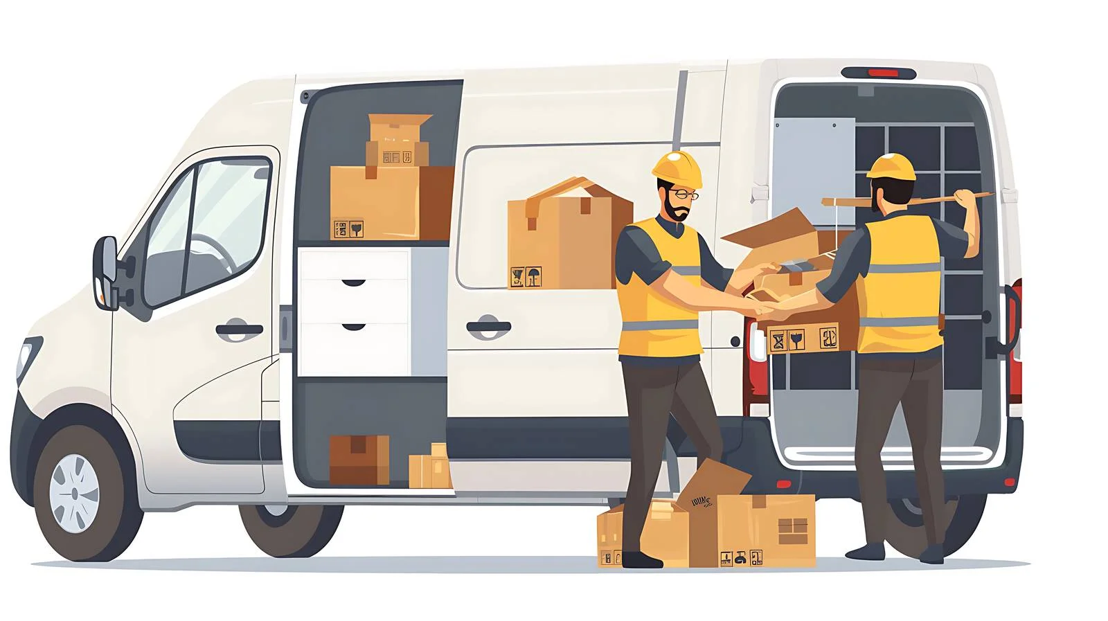 Professional Removal Workers Unloading Furniture — free download from Dotvec