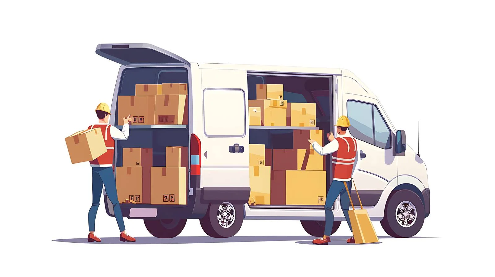 Professional Removal Workers Unloading Boxes and Furniture — free download from Dotvec