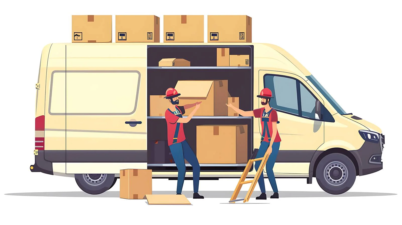 Professional Box Unloading by Removal Workers — free download from Dotvec