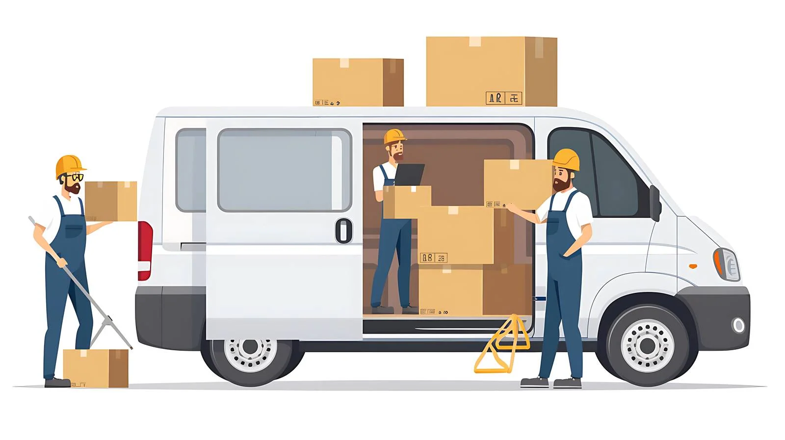 Professional Box Unloading by Removal Workers — free download from Dotvec