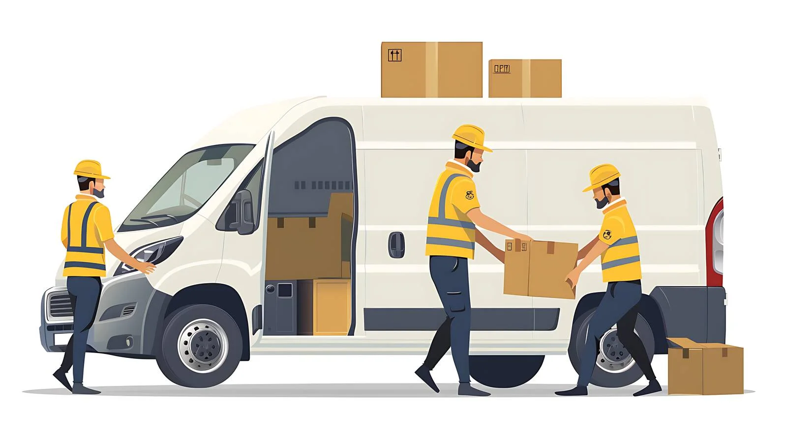 Professional Box Unloading by Removal Workers — free download from Dotvec