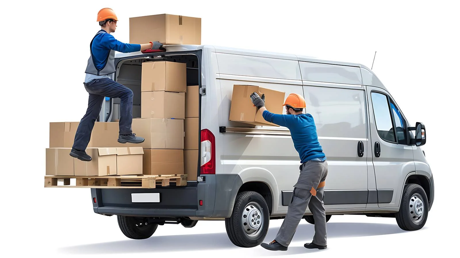 Removal Workers Unloading Boxes — free download from Dotvec