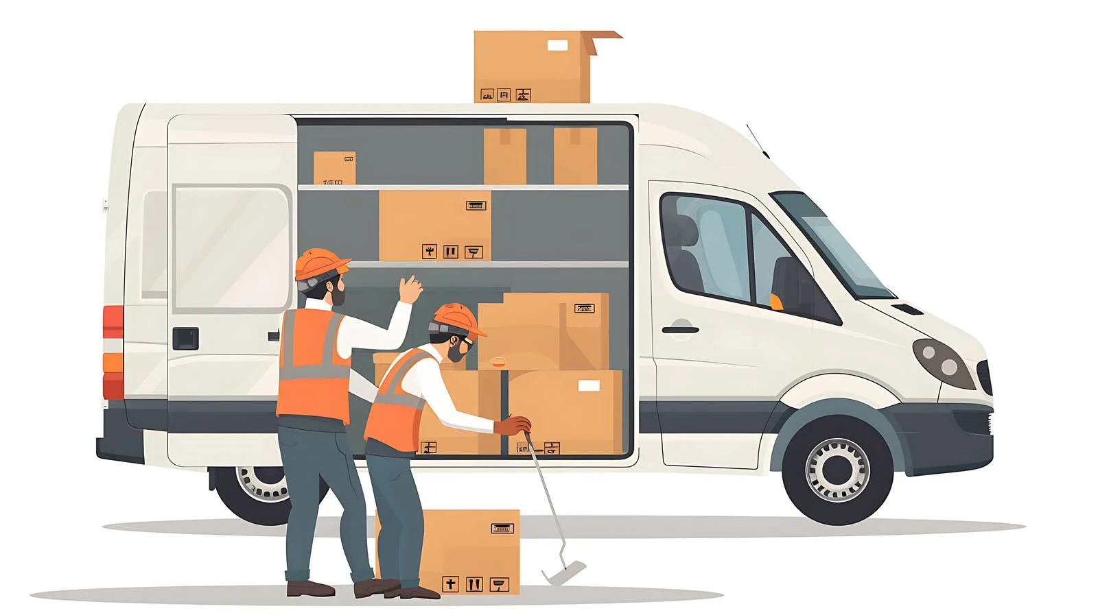 Workers Unloading Boxes at Removal Company — free download from Dotvec