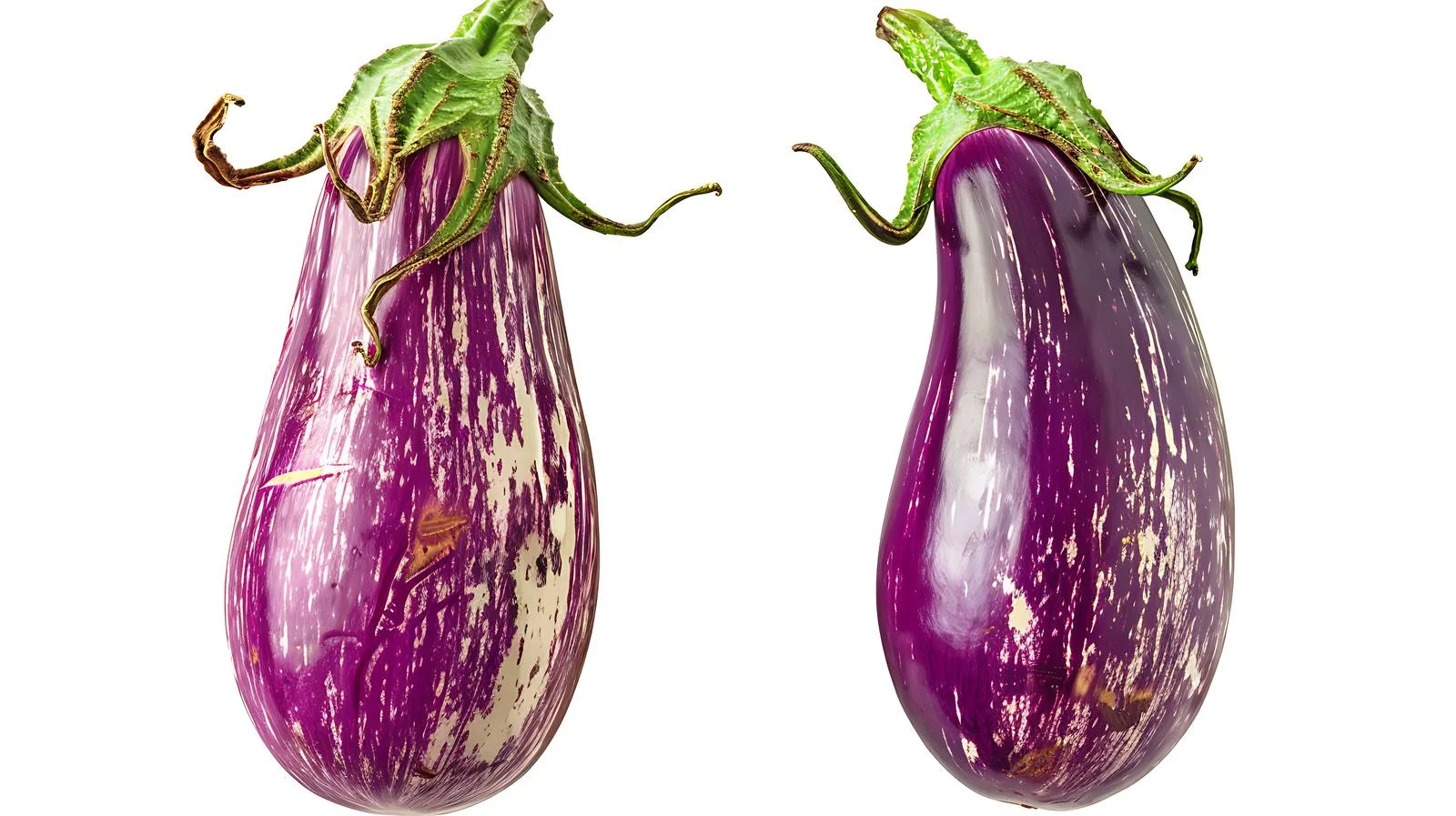 Ripe Graffiti Eggplants on White Background — free download from Dotvec