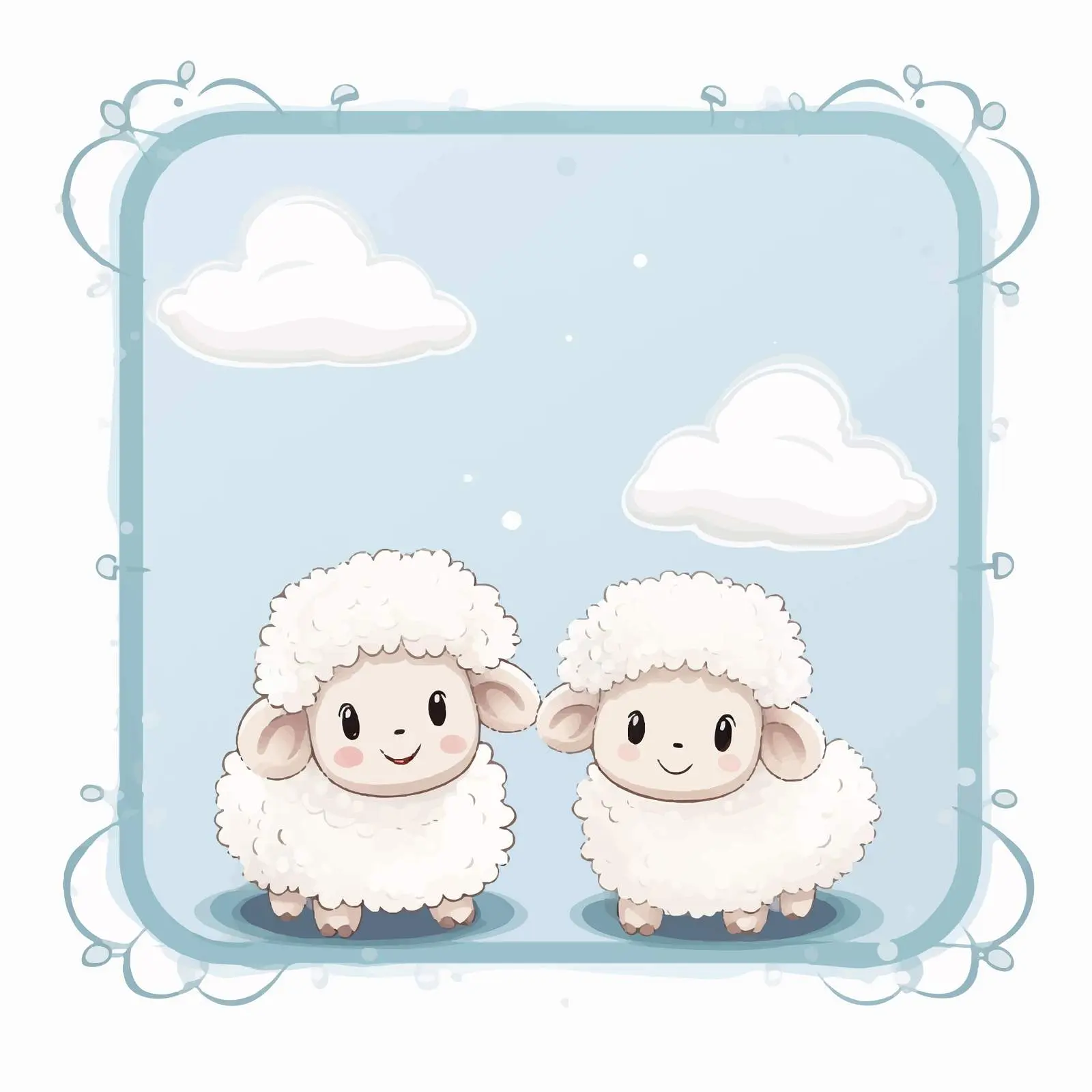 Two Sheep Holding a Picture Frame — free download from Dotvec