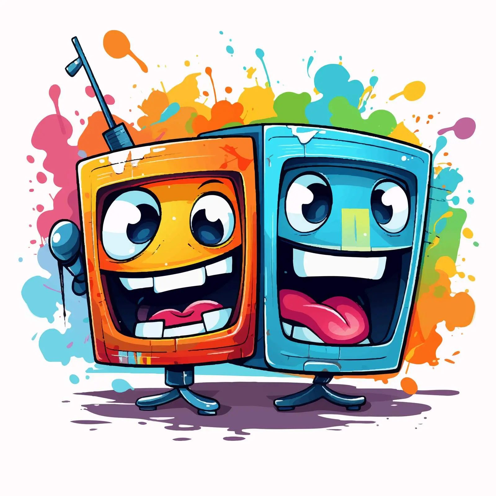 Vibrant Animated TVs Smiling Illustration — free download from Dotvec
