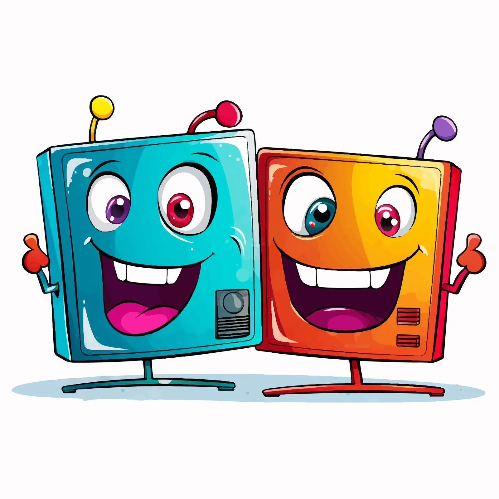 Smiling Animated TVs with Vibrant Colors – free animated design image from Dotvec
