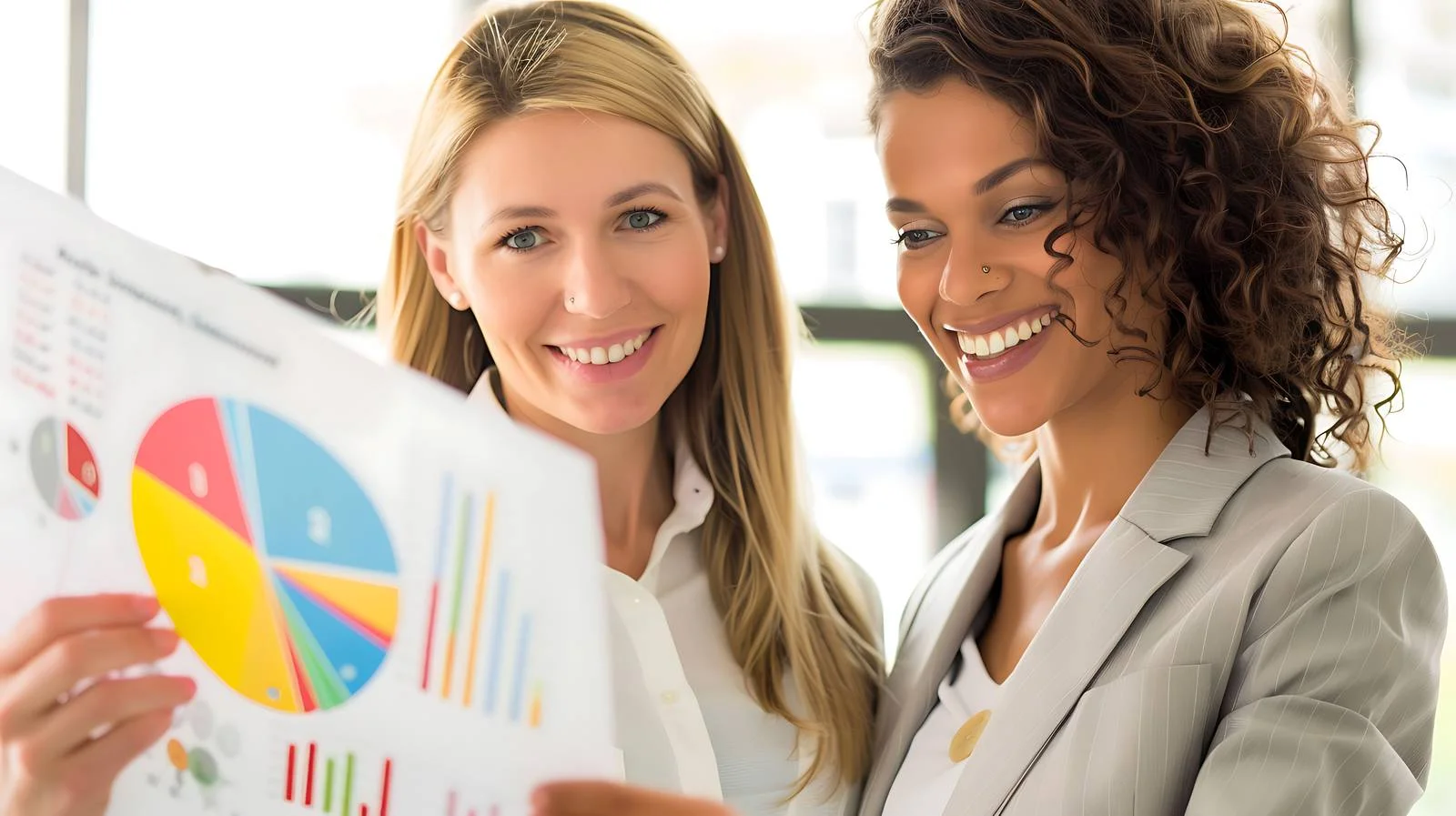 Professional Businesswomen Analyzing Glass Chart — free download from Dotvec