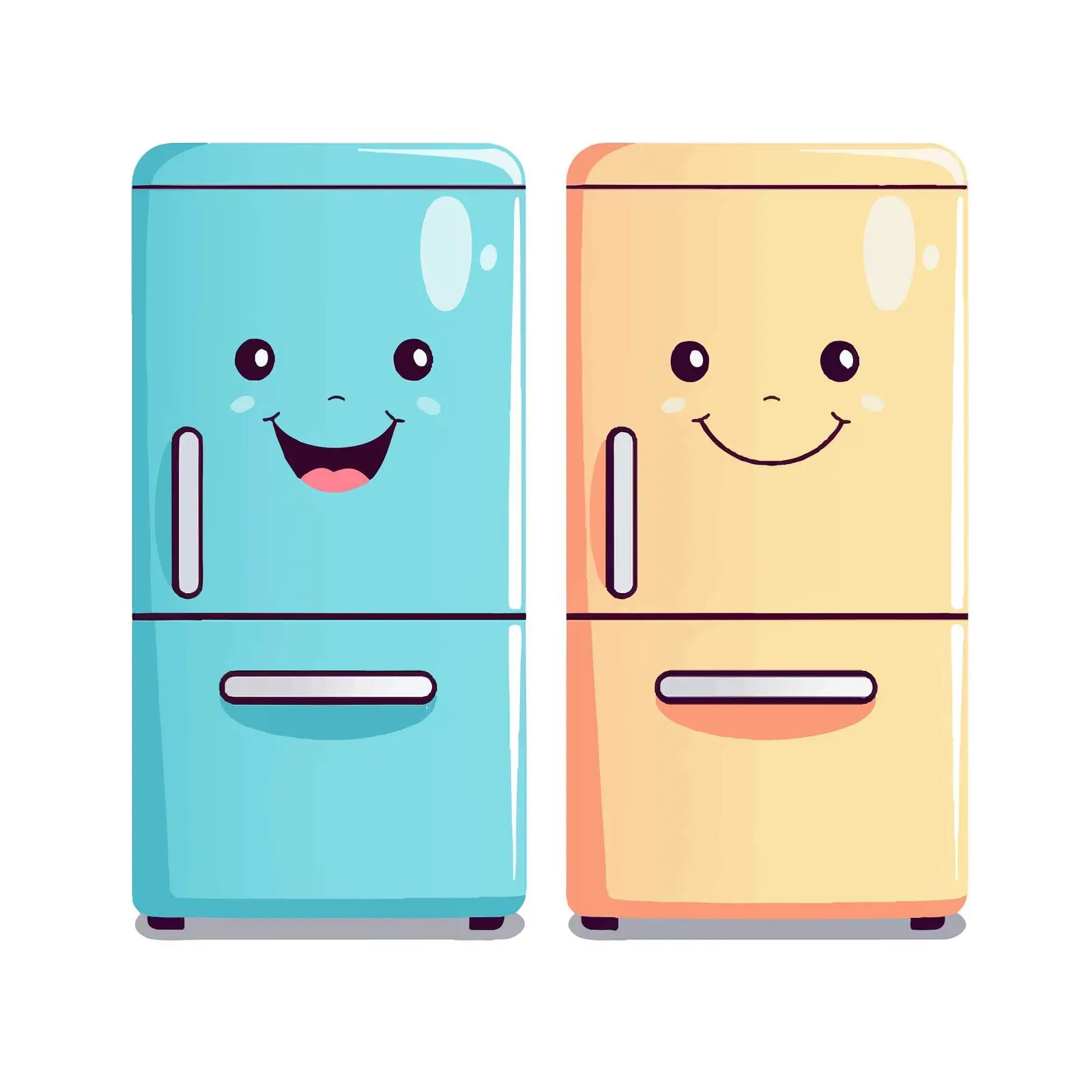 Colorful Cartoon Refrigerators with Smiling Faces — free download from Dotvec