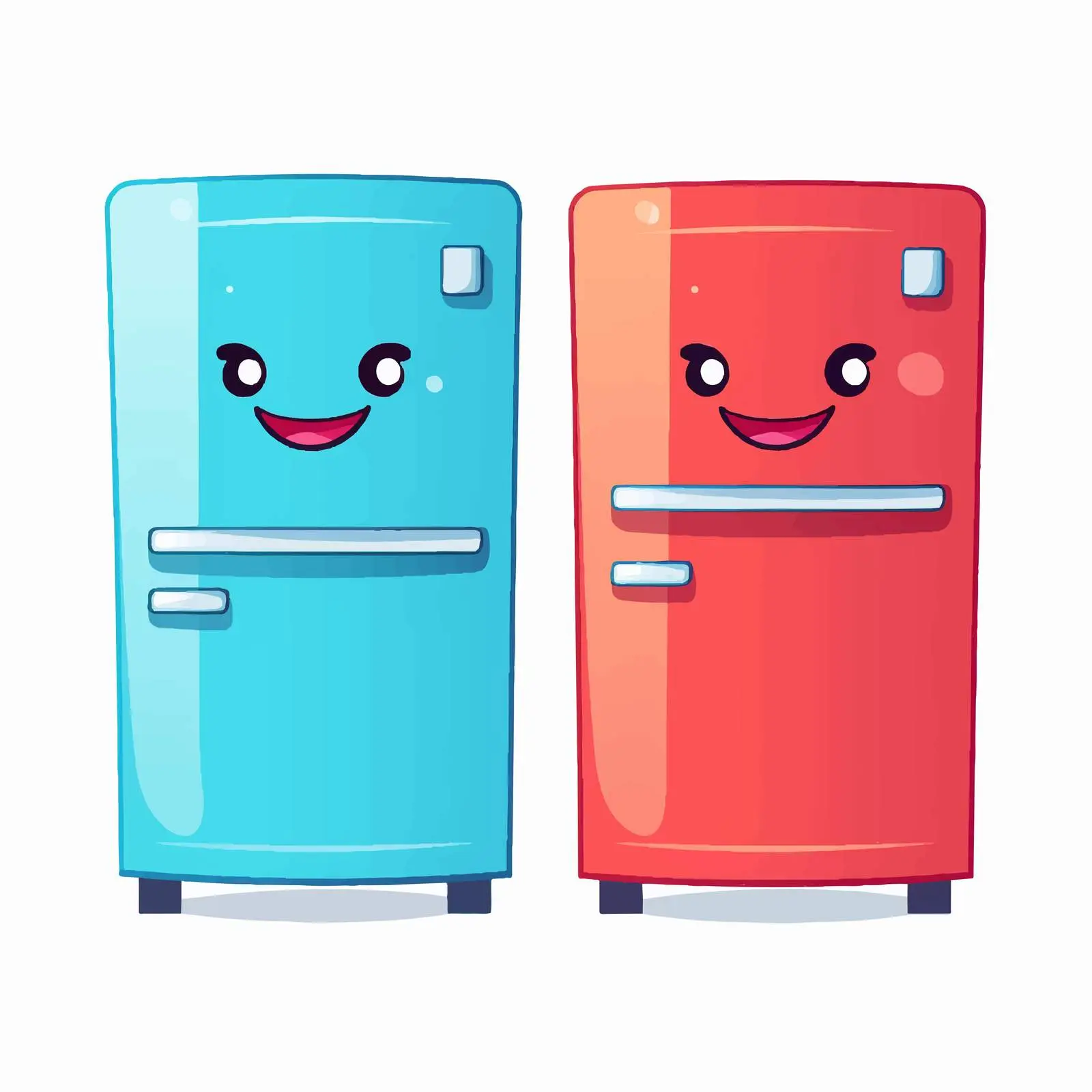 Colorful Cartoon Refrigerators with Smiles — free download from Dotvec