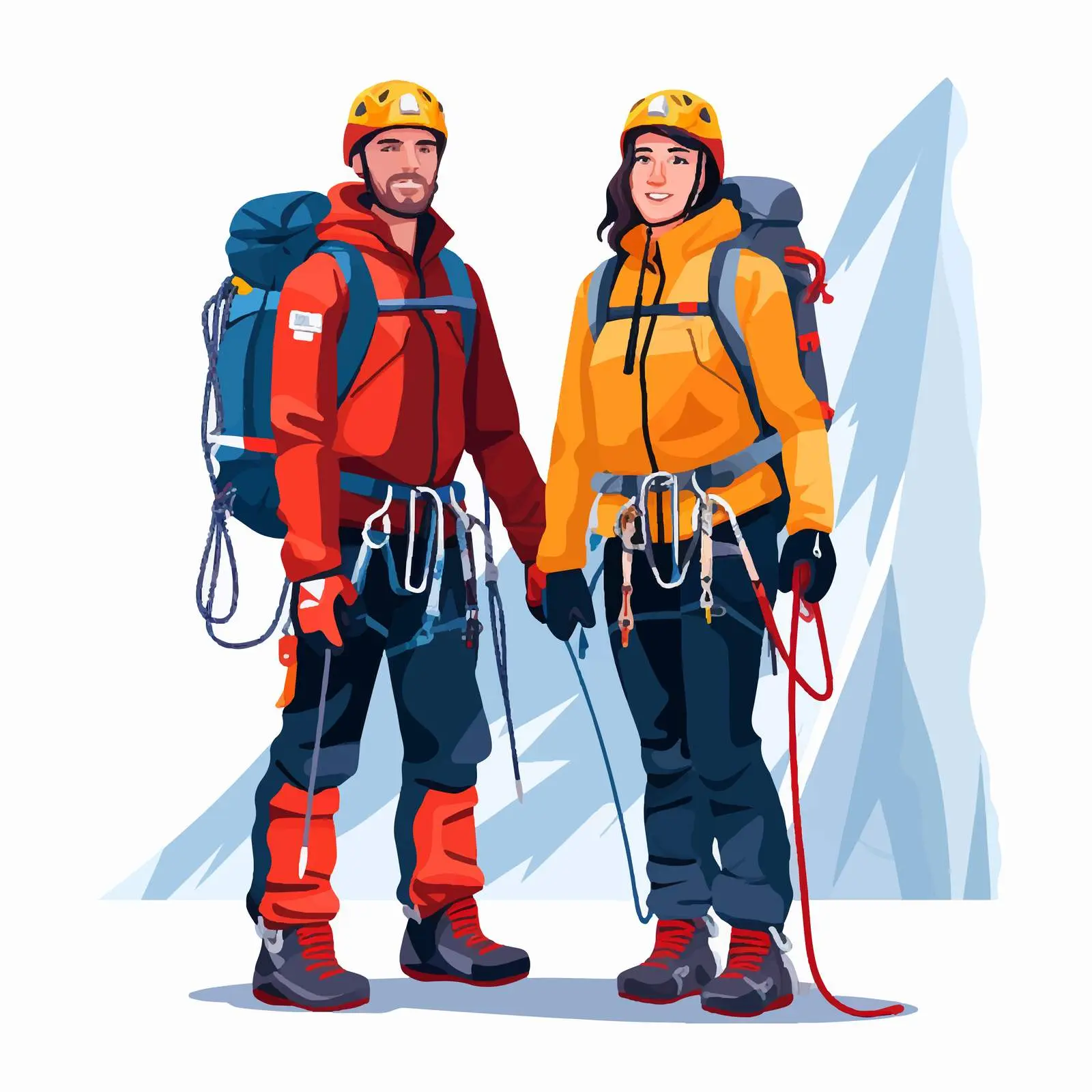 Smiling Climbers with Equipment in Nature — free download from Dotvec