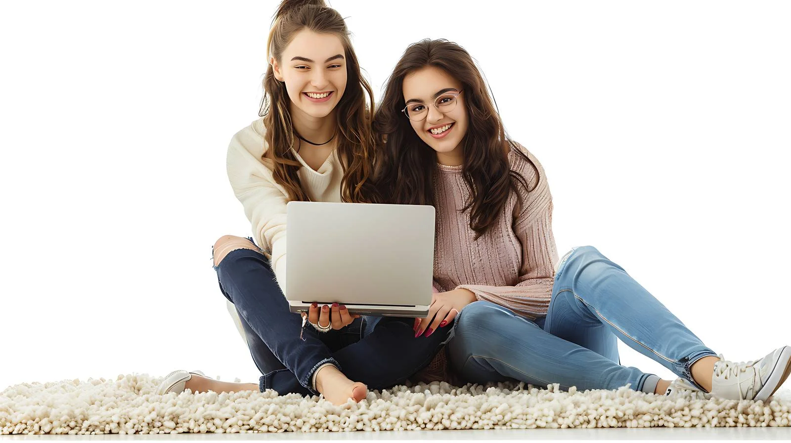 Joyful Women Sharing Lap on Floor — free download from Dotvec