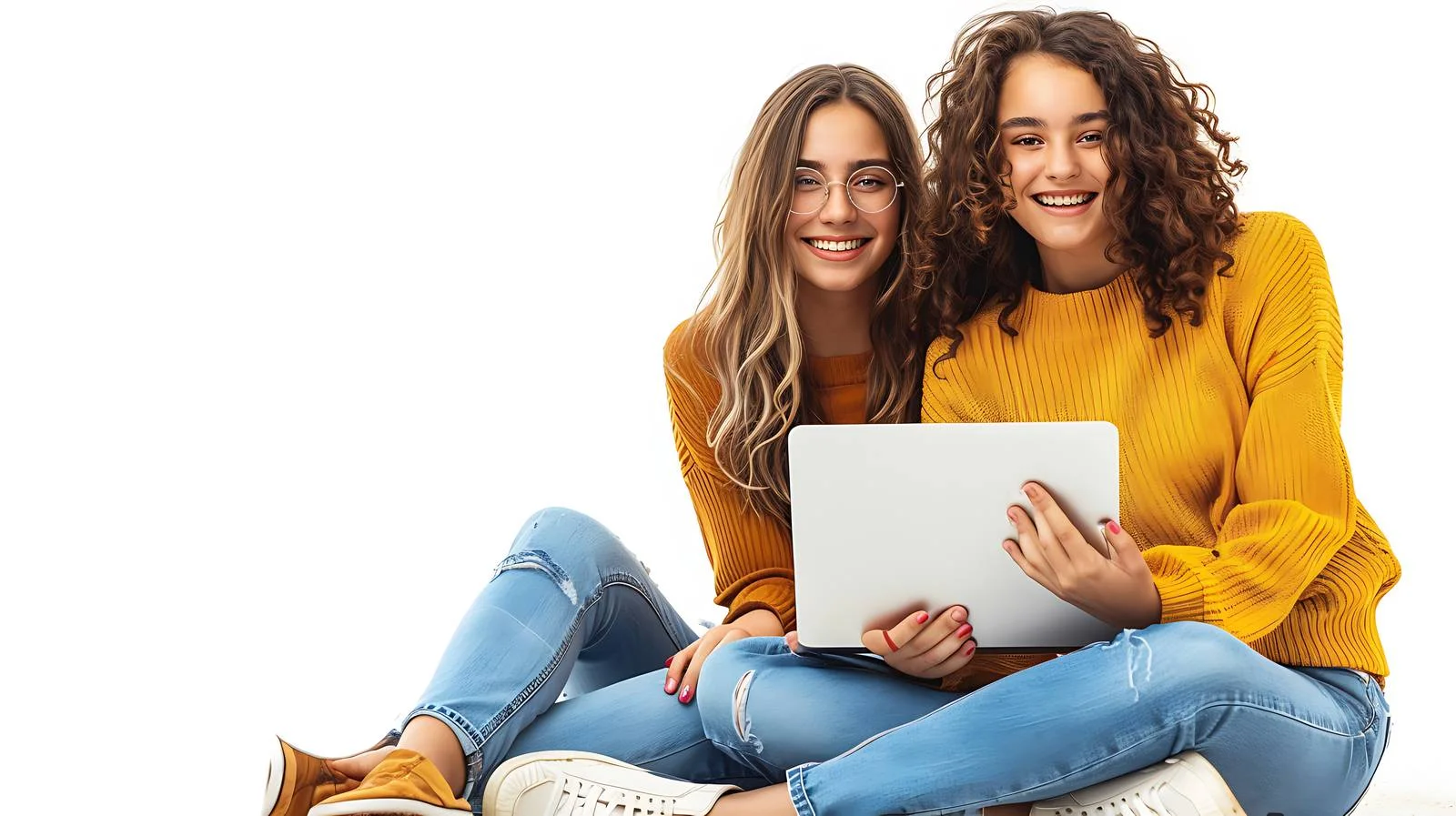 Joyful Women Sharing Lap on Floor — free download from Dotvec