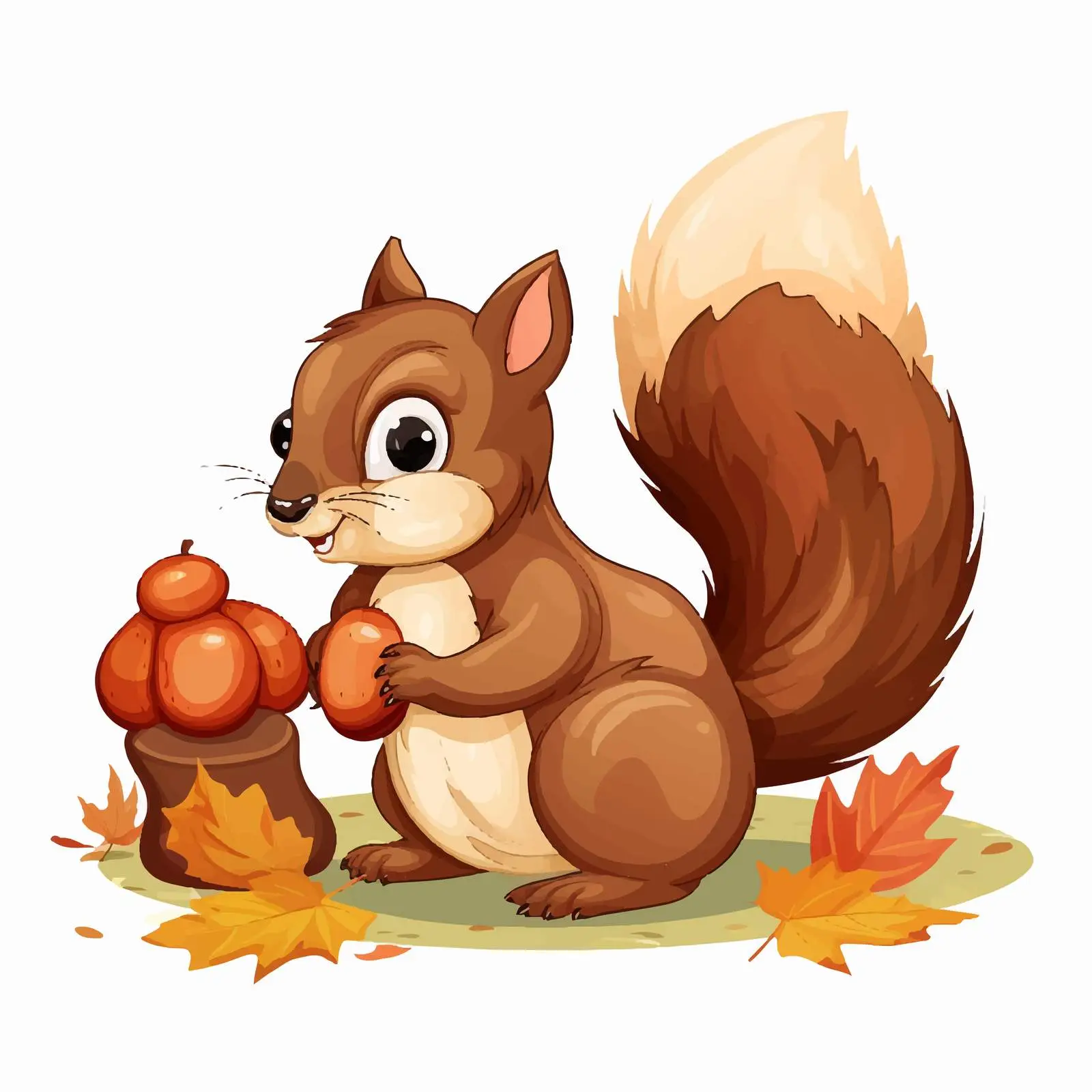 Two Squirrels Sharing Acorn in Nature – free squirrels image from Dotvec