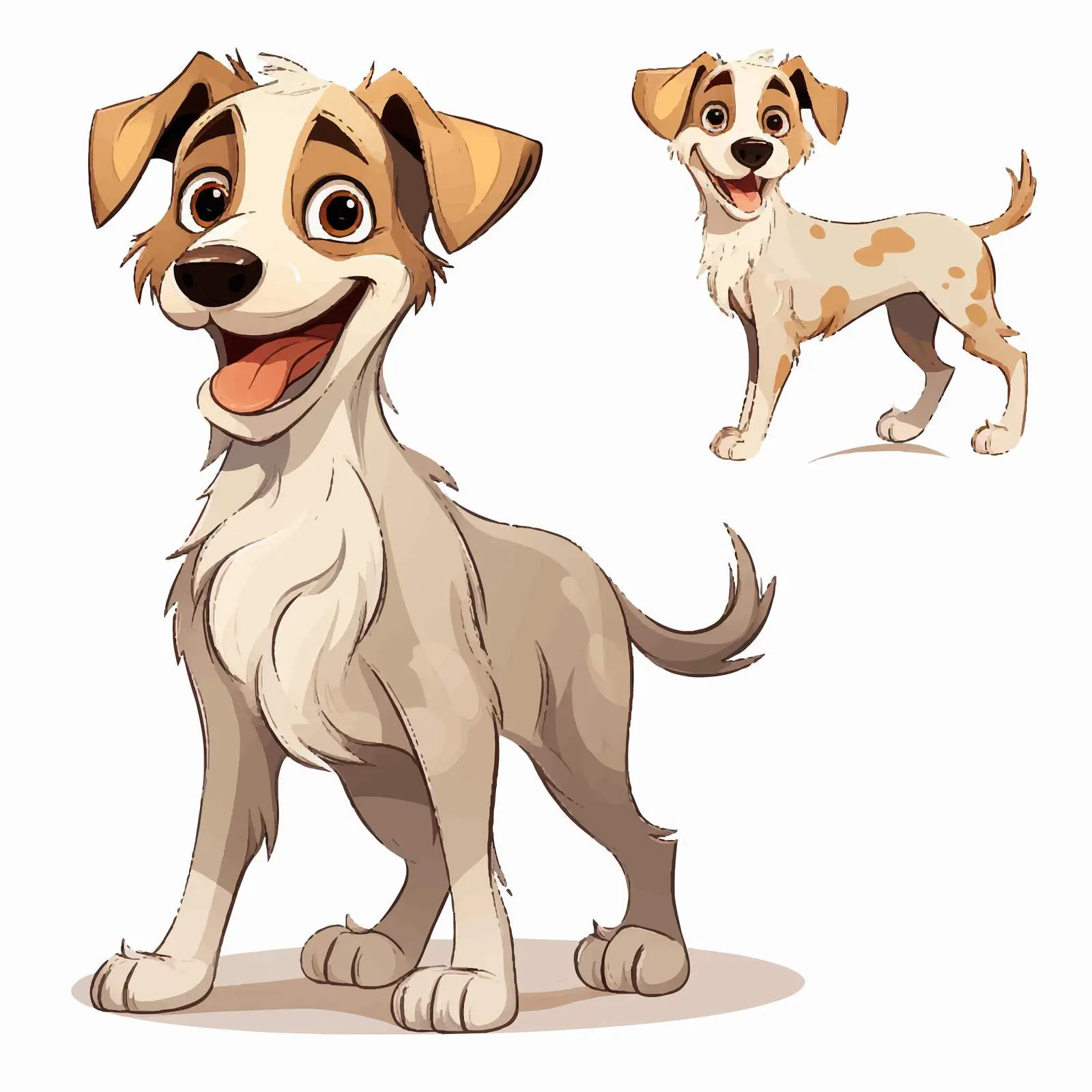 Cartoon Dog Sketch and Color Stages Vector Art — free download from Dotvec