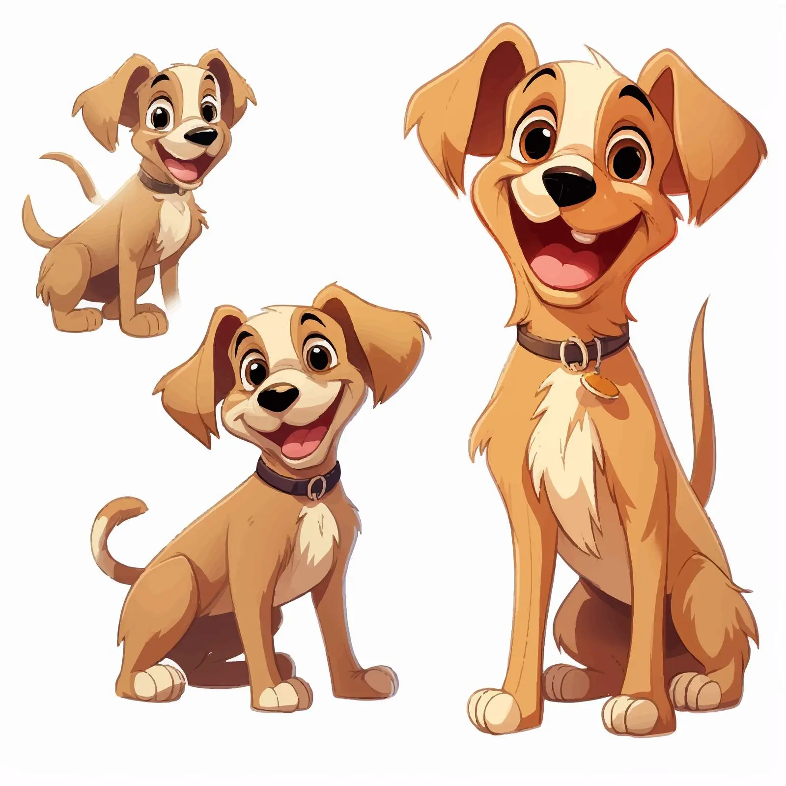 Cartoon Dog Sketch and Colored Vector Art — free download from Dotvec