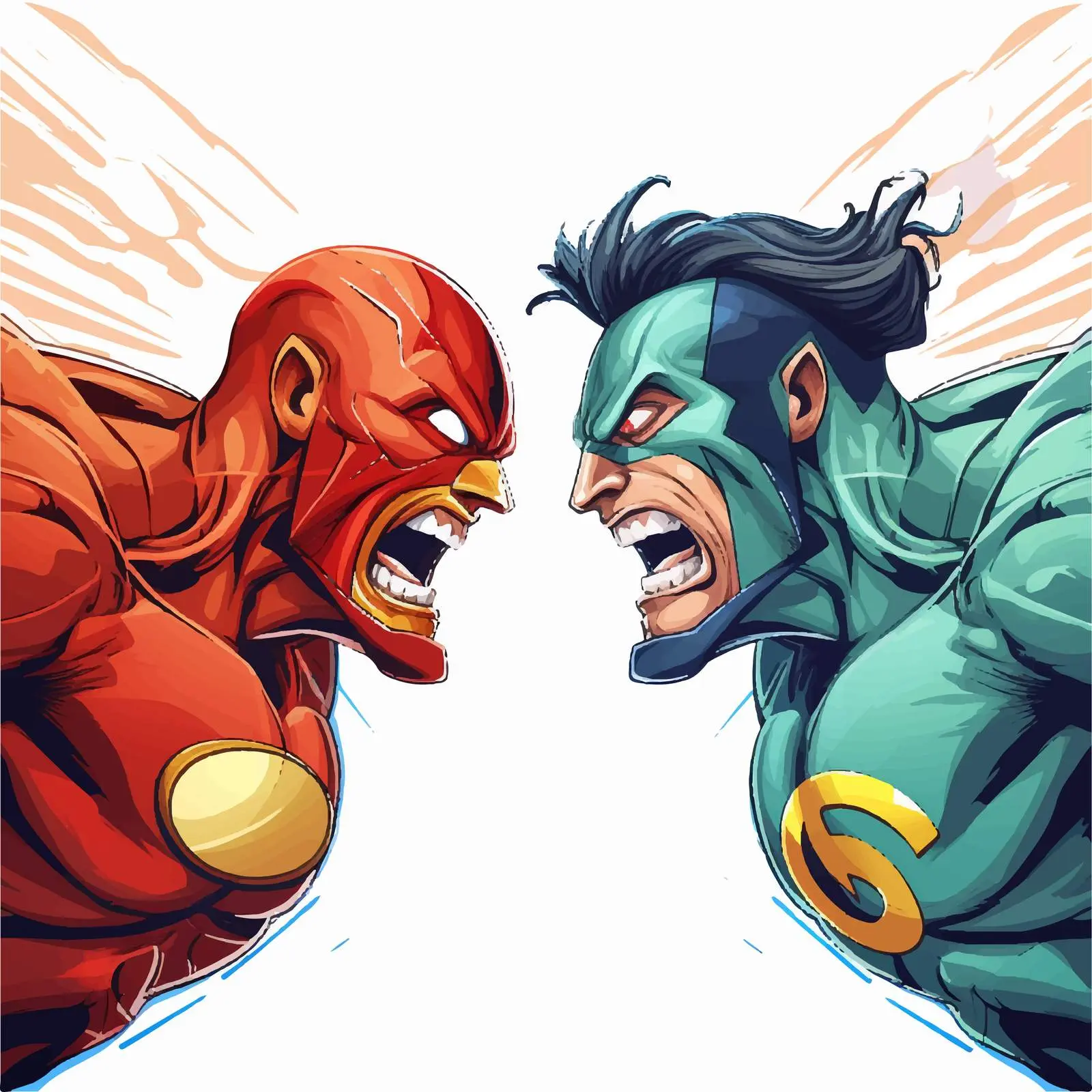 Epic Superhero Battle Vector Art — free download from Dotvec