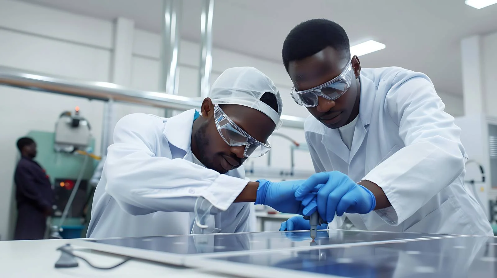 Solar Cell Technicians at Work — free download from Dotvec