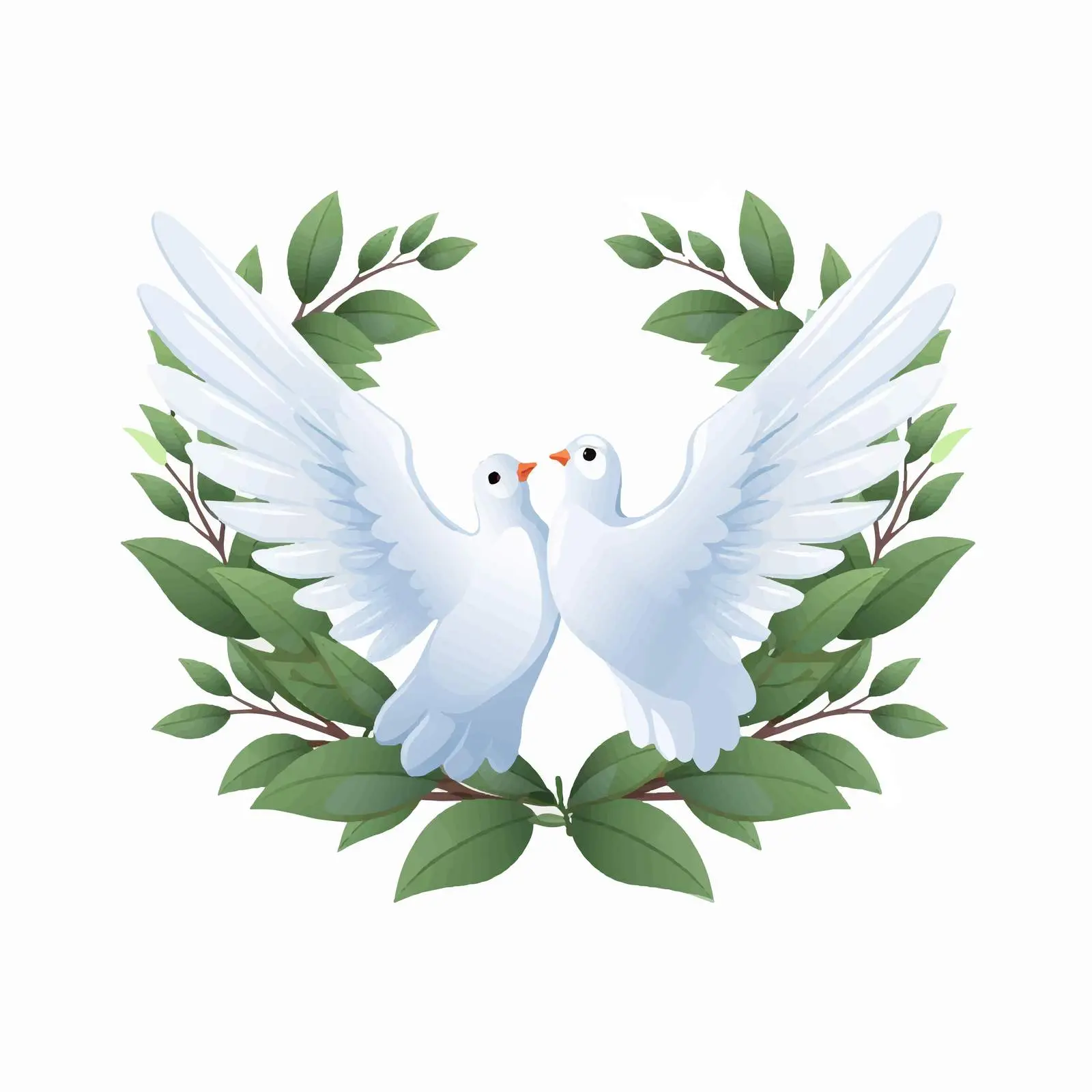 Doves Flying Around Peace Symbol Vector Art — free download from Dotvec