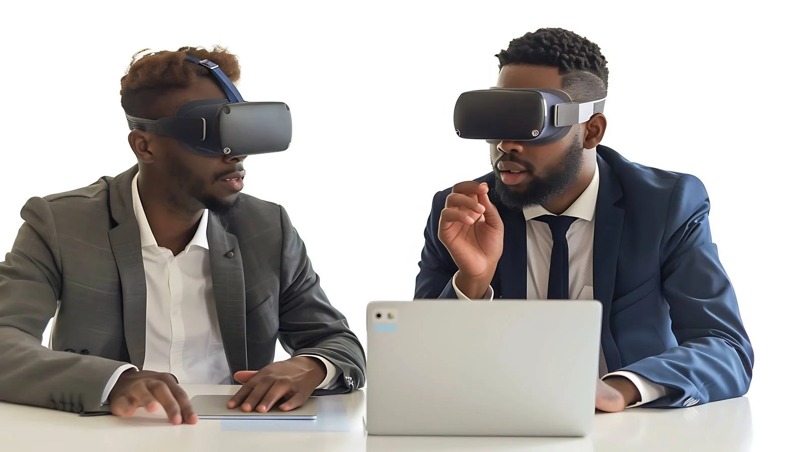 Virtual Collaboration: Young Businessmen with VR — free download from Dotvec