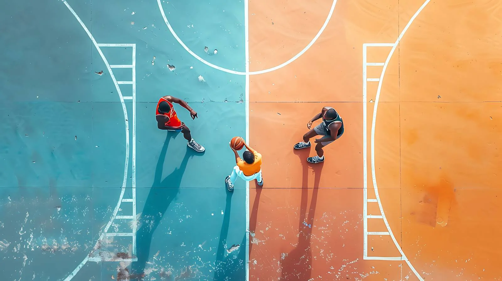 Youthful Basketball Game Outdoors — free download from Dotvec