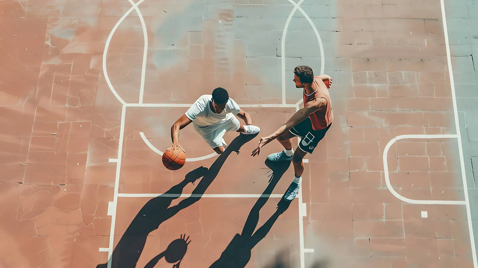 Vibrant game of basketball on outdoor court — free download from Dotvec