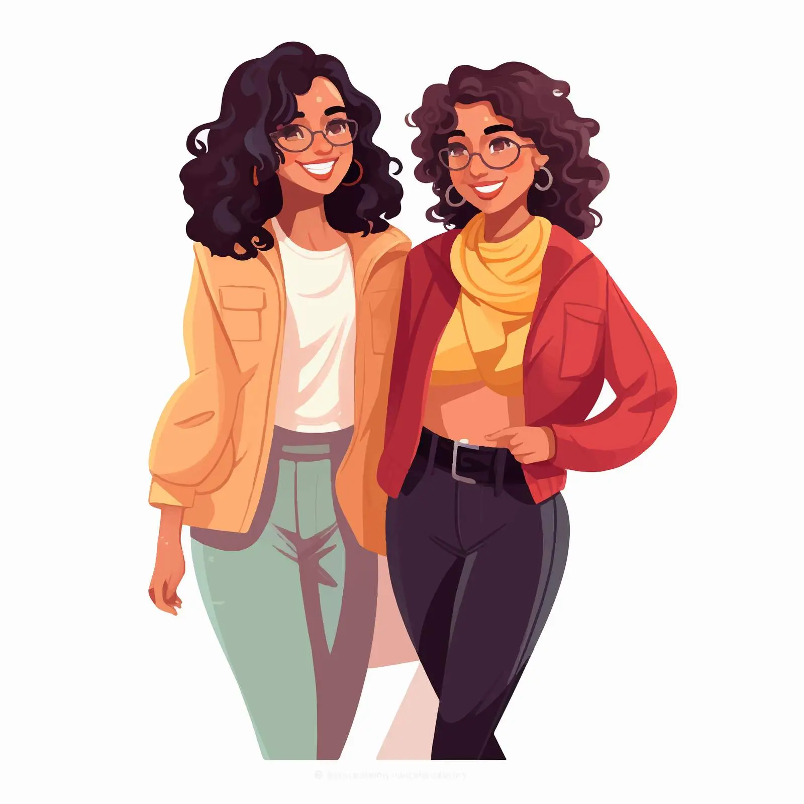 Two Young Women Smiling in Trendy Clothing — free download from Dotvec