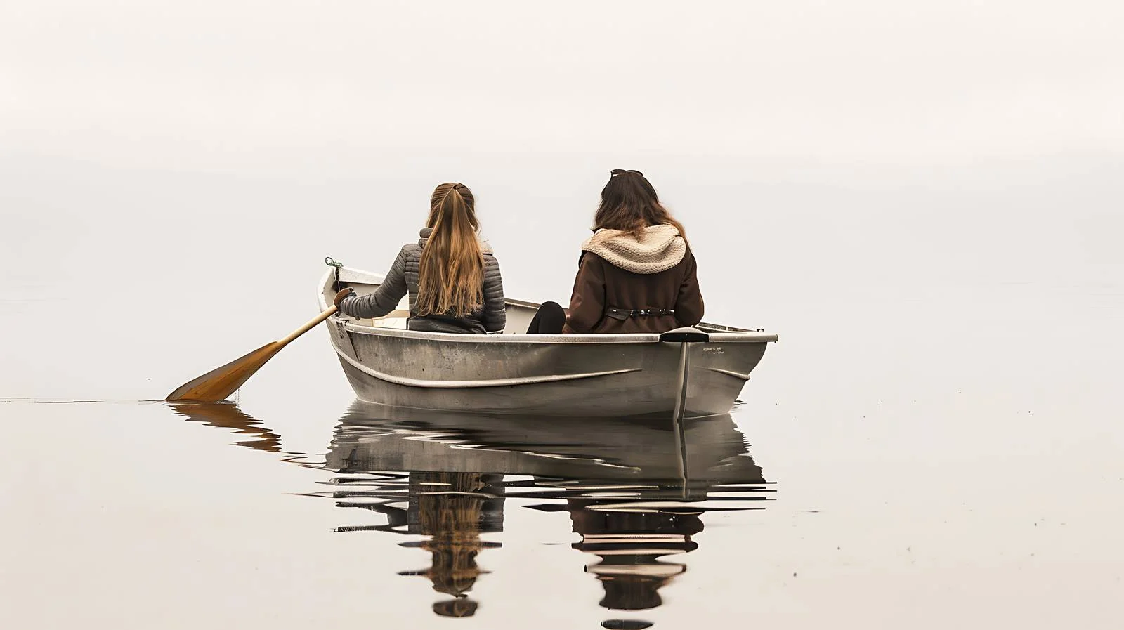 Young Women Boating Lake Isolation — free download from Dotvec