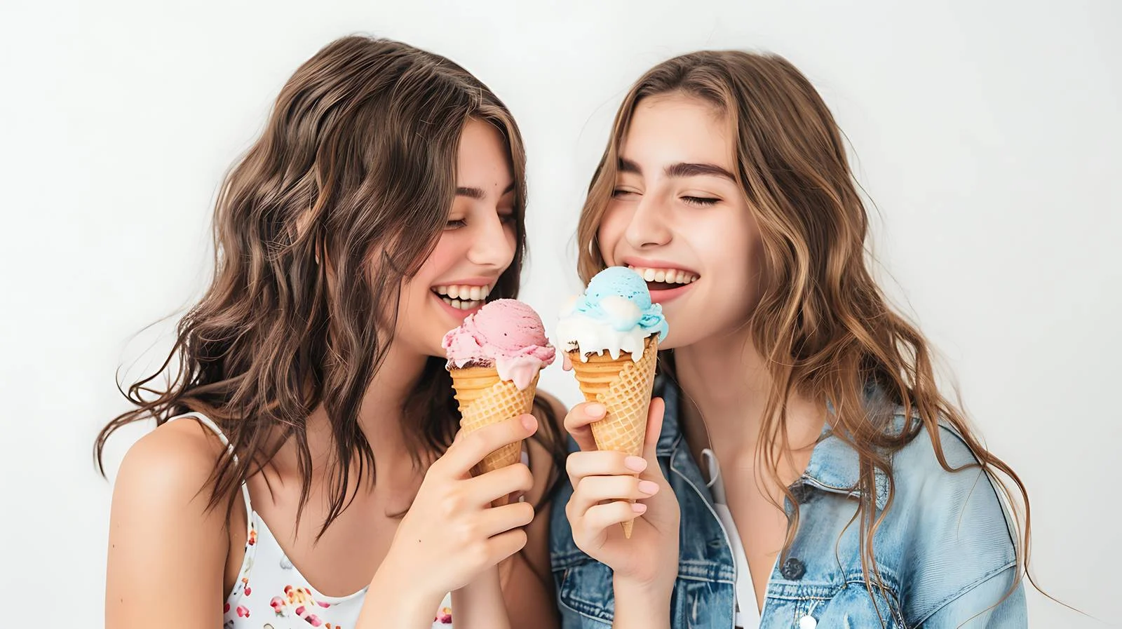 Joyful Women with Ice Cream Cones — free download from Dotvec