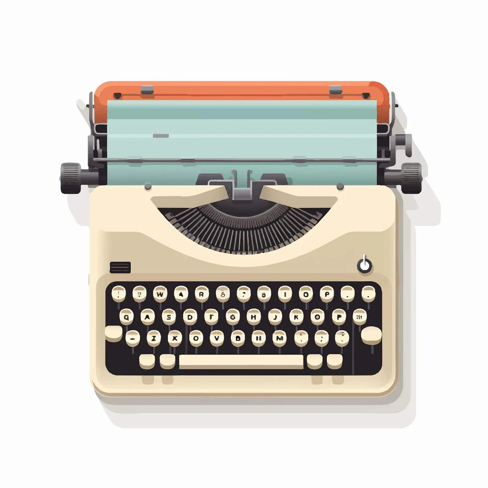 Vintage Typewriter Vector Illustration on White Background — free download from Dotvec