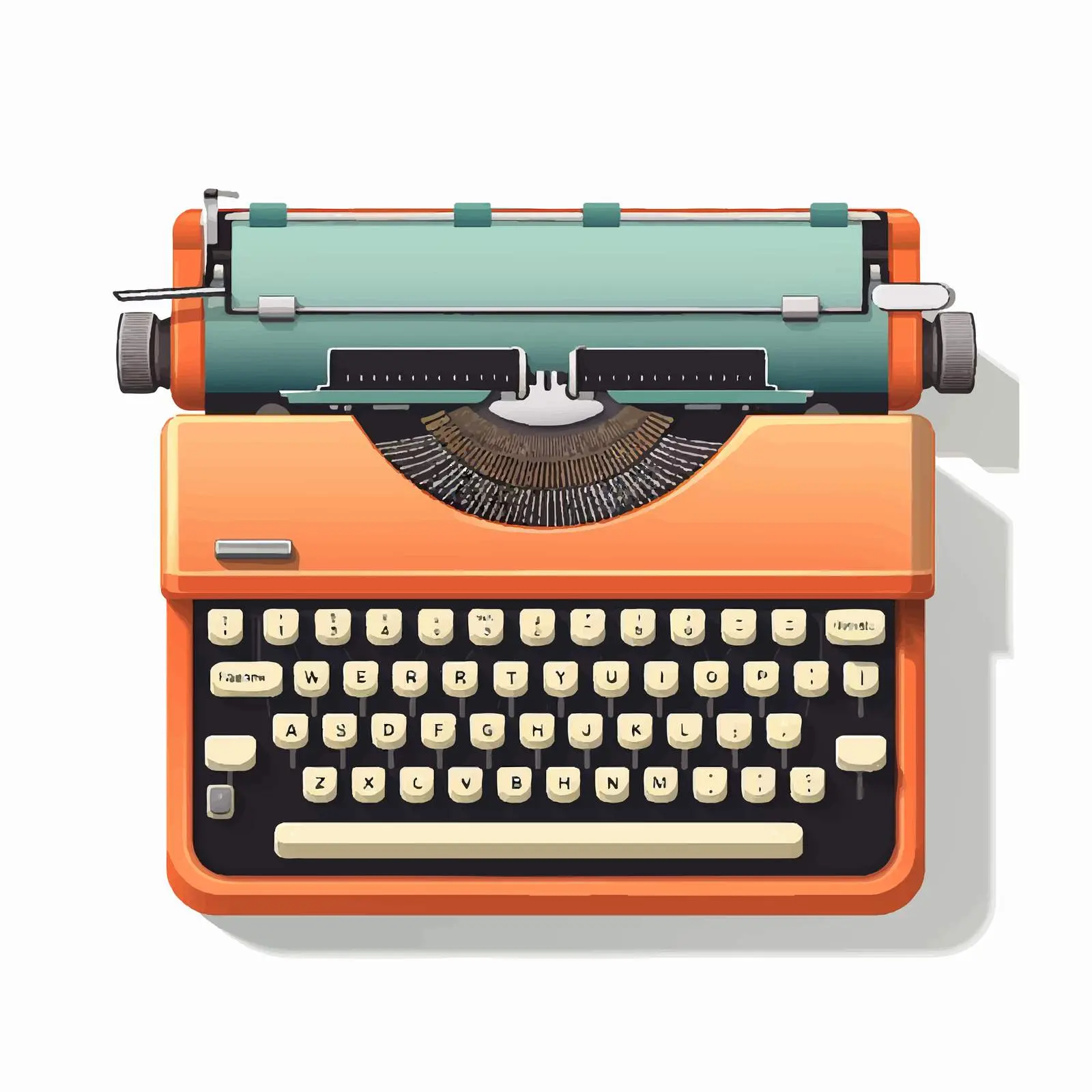Vintage Typewriter Vector Illustration on White Background — free download from Dotvec