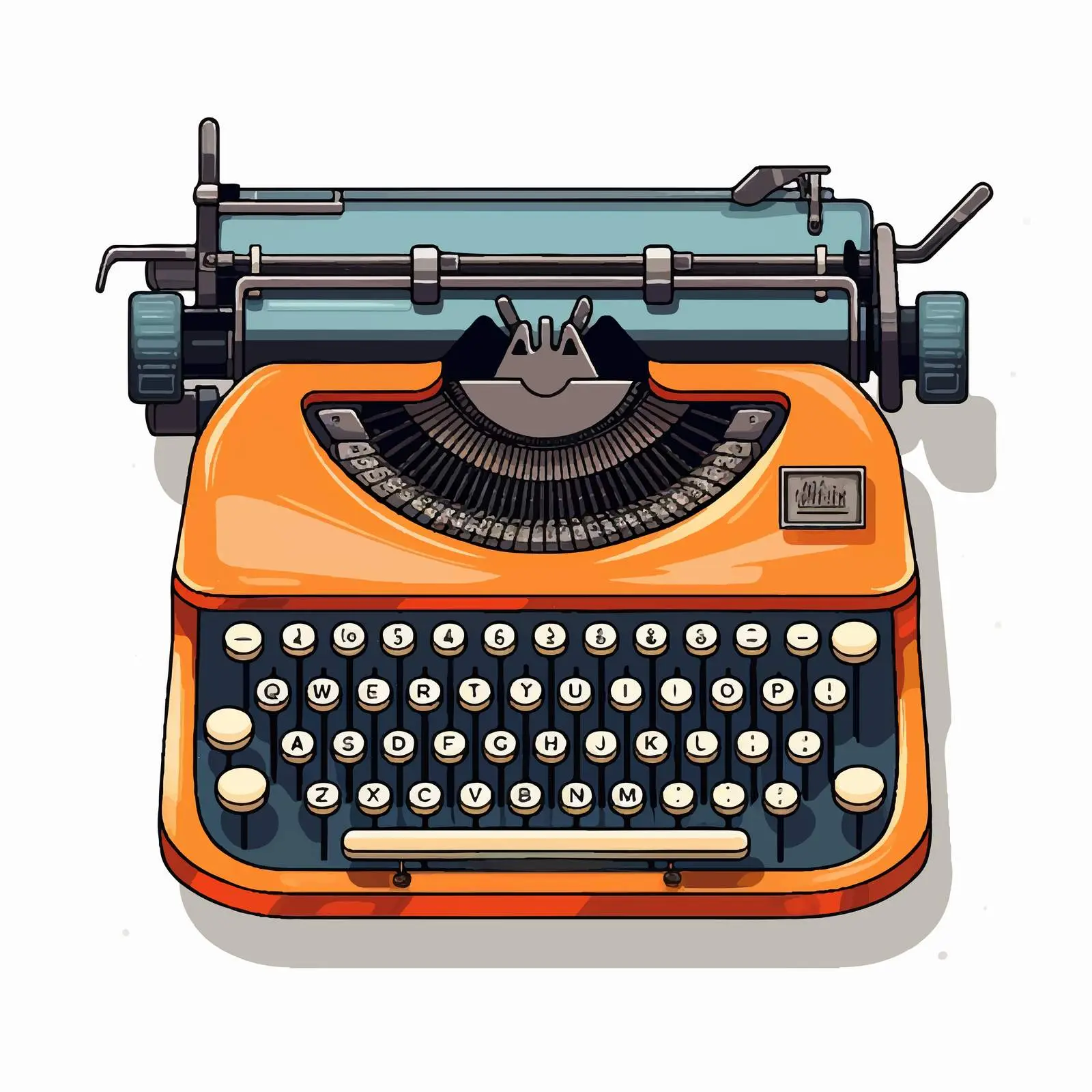Vintage Typewriter Vector Illustration on White Background — free download from Dotvec