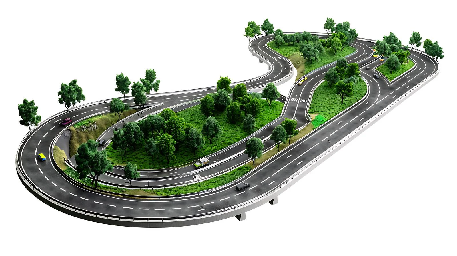 Modern U-shaped Highway on White Background — free download from Dotvec