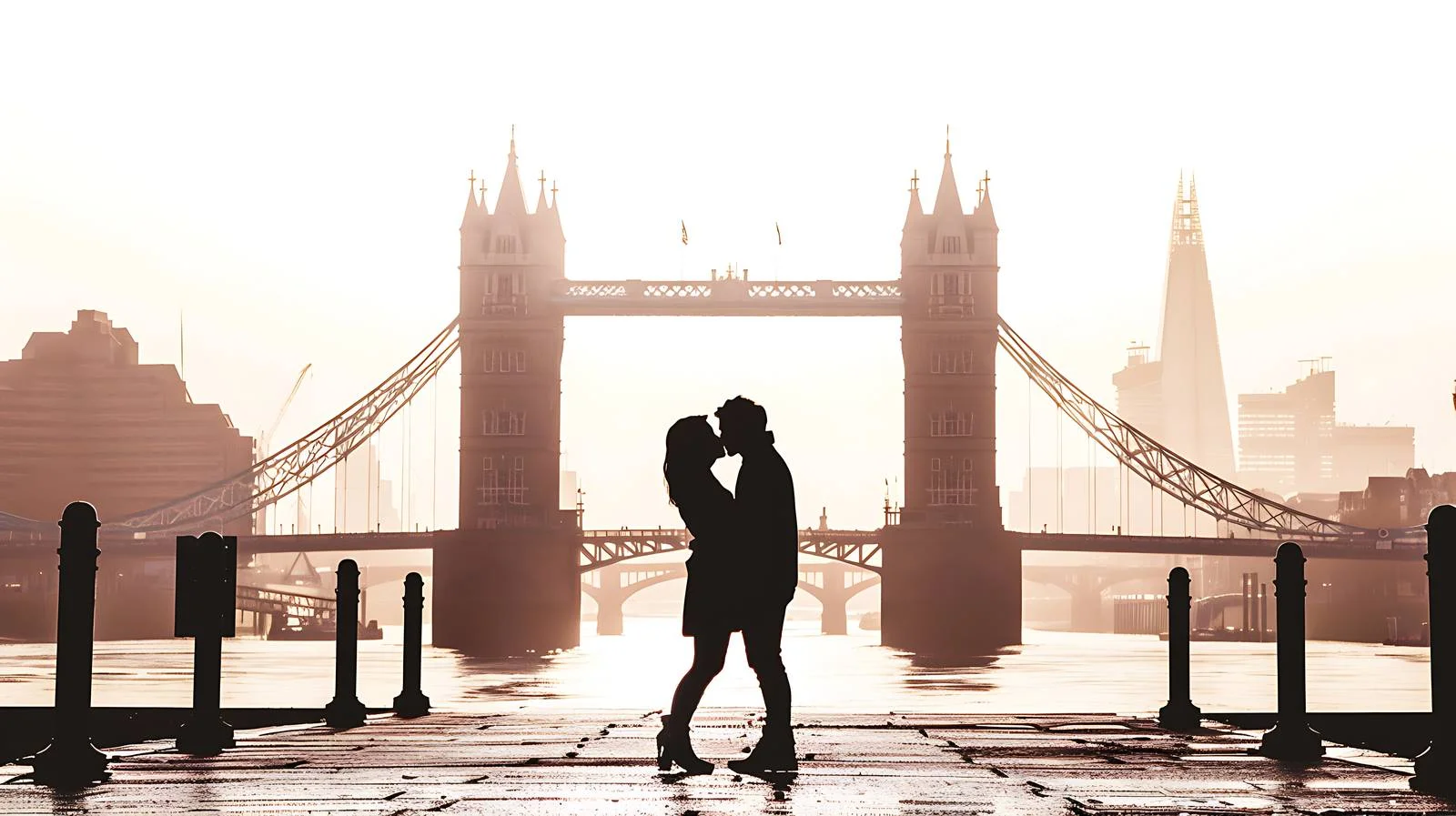 Romantic London Bridge Kiss Photo — free download from Dotvec