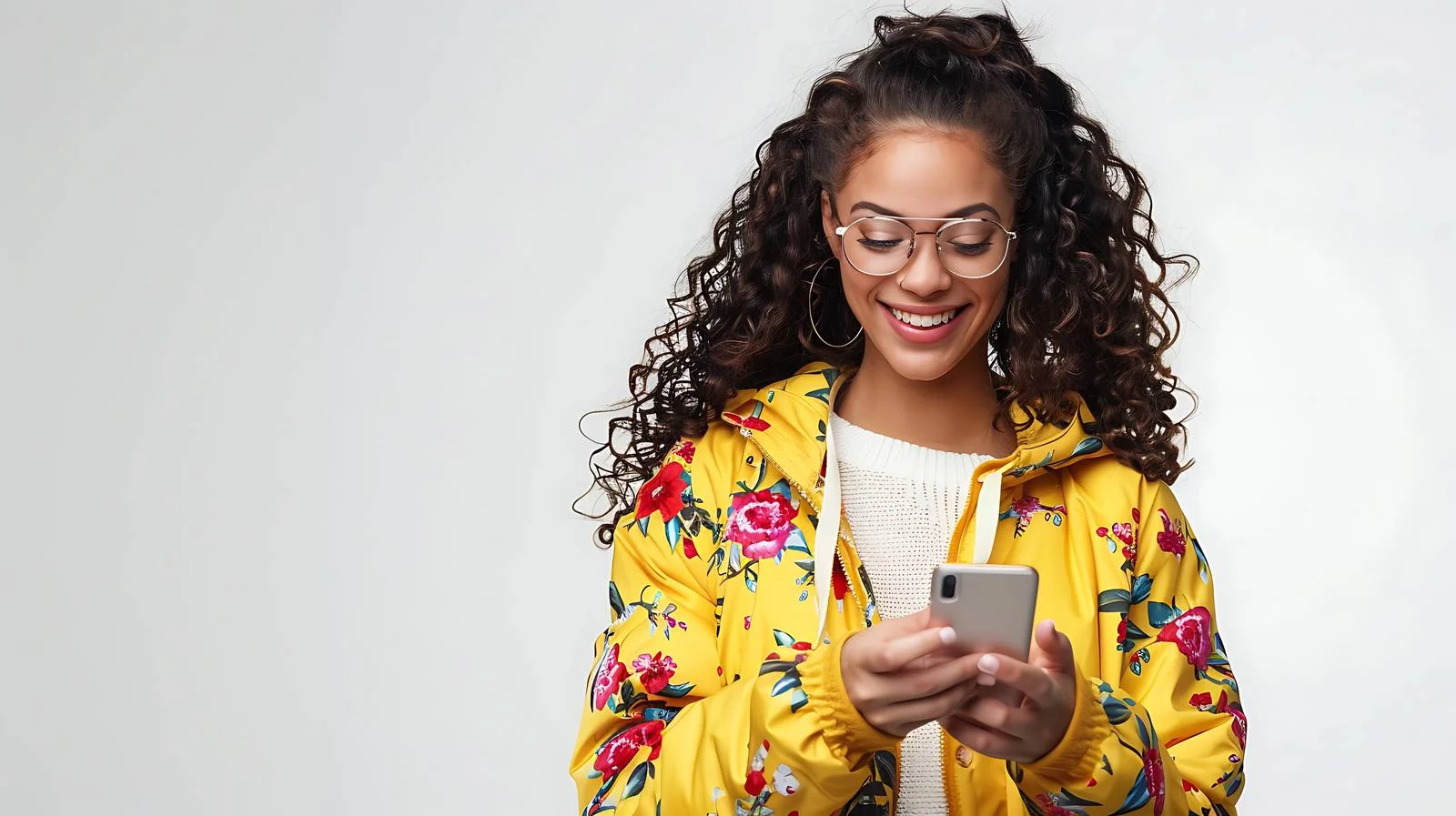 London Woman Checking Smartphone — free download from Dotvec