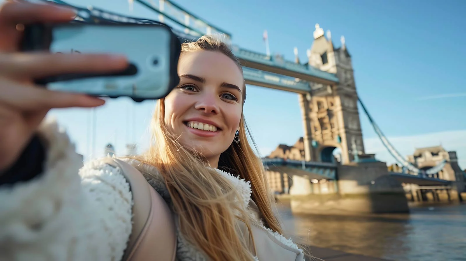 Young Woman Taking Selfie in London — free download from Dotvec