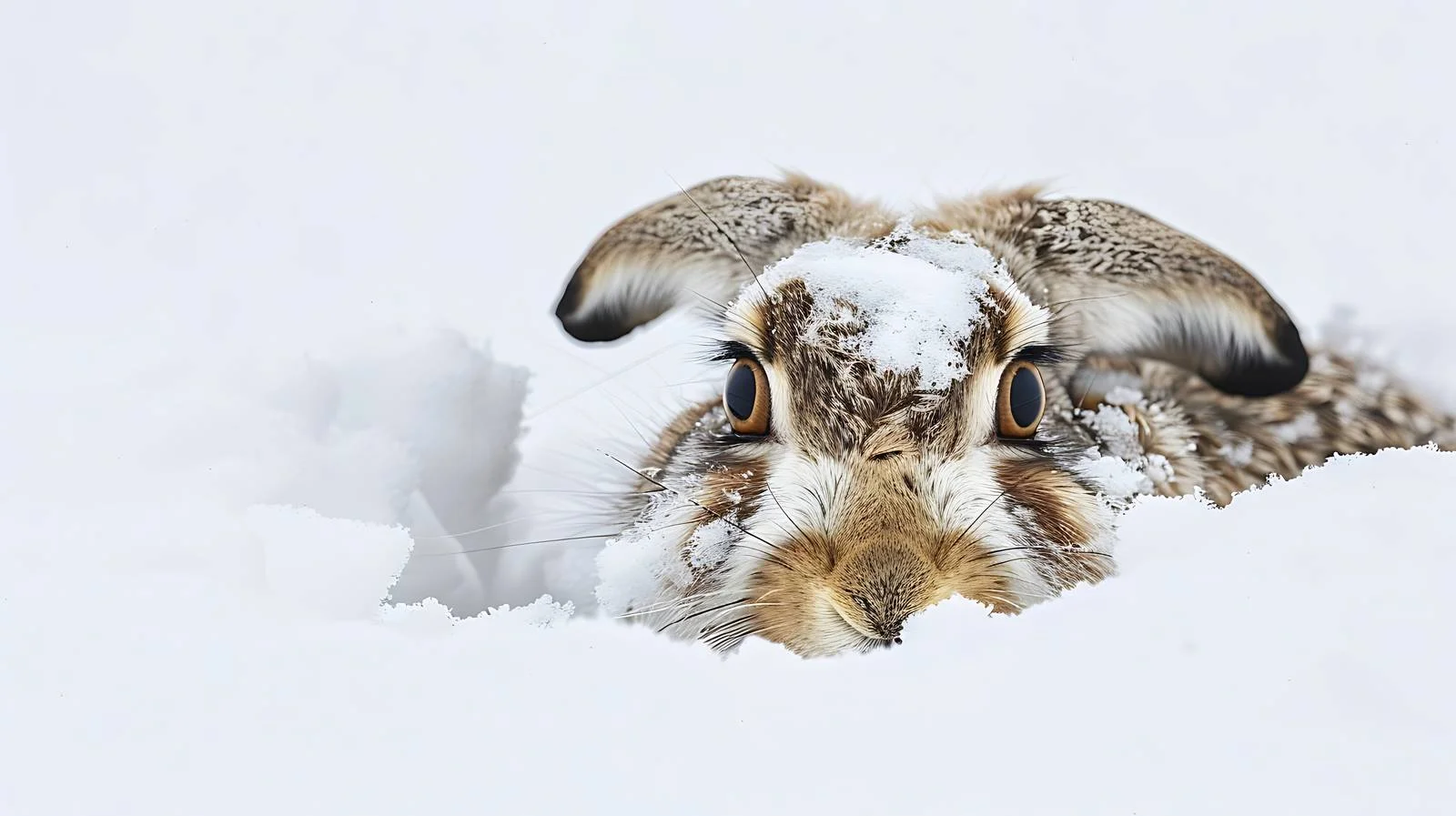 Camouflaged Mountain Hare in Scottish Snow — free download from Dotvec