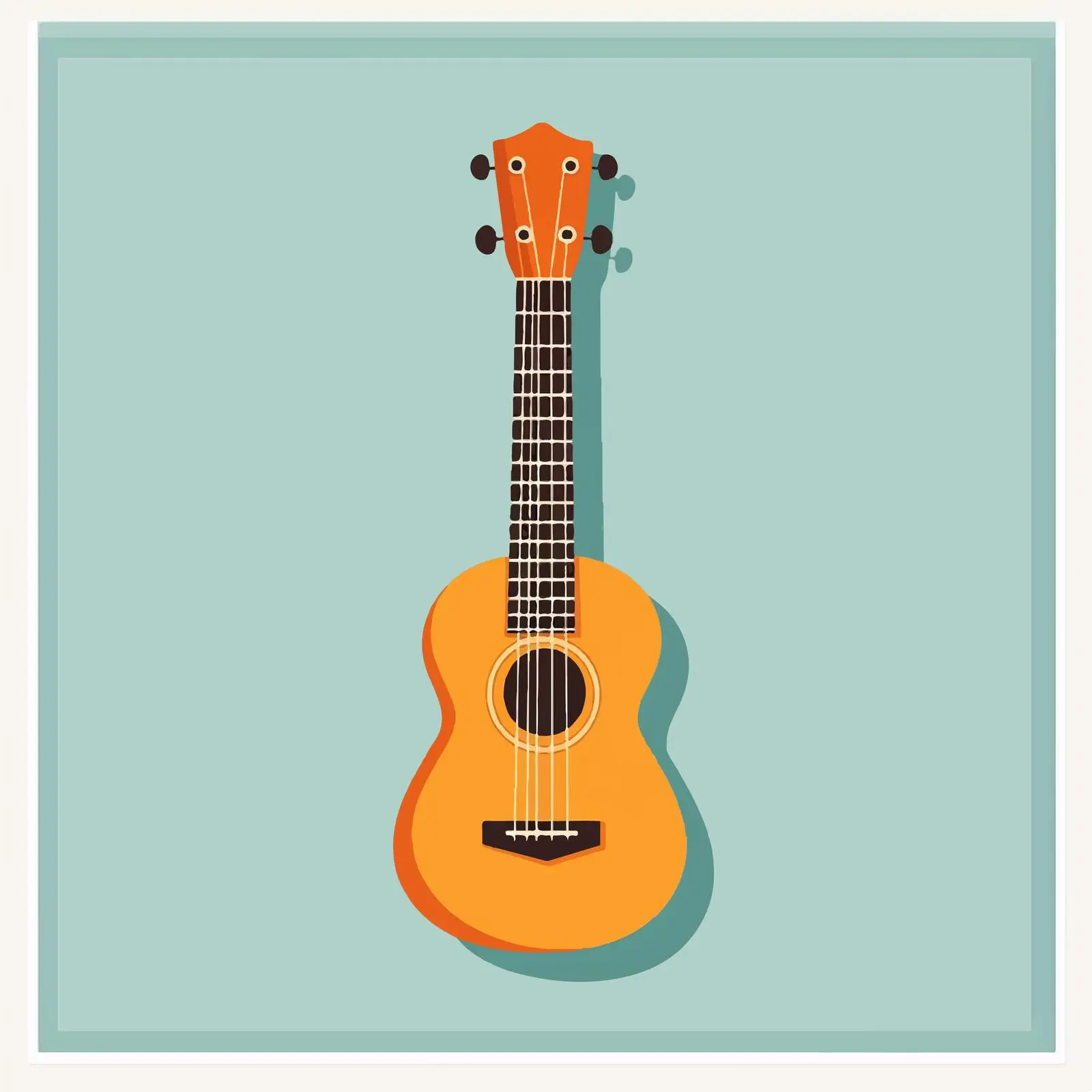 Flat Vector Illustration of Ukulele and Guitar — free download from Dotvec