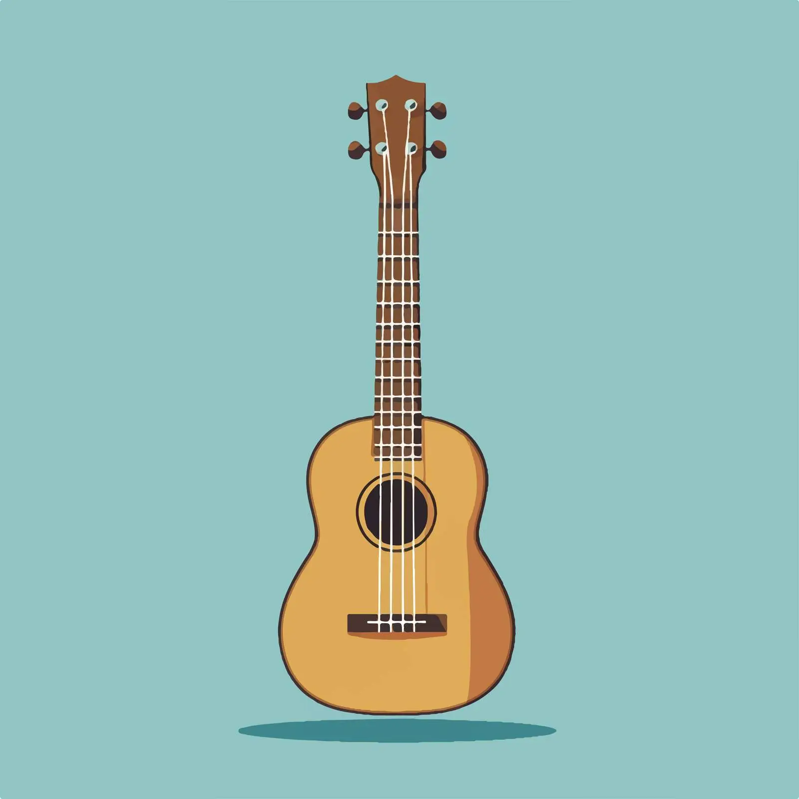 Flat Vector Illustration of Ukulele and Guitar — free download from Dotvec